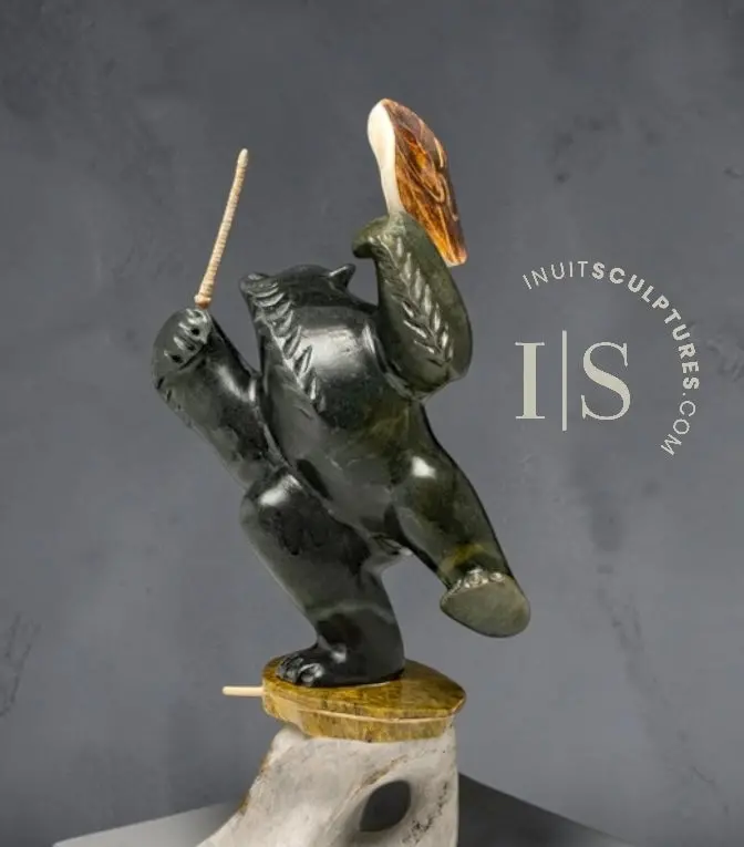 10-Inch Drum Dancing Bear By Derrald Taylor – Leader Of The Band 1