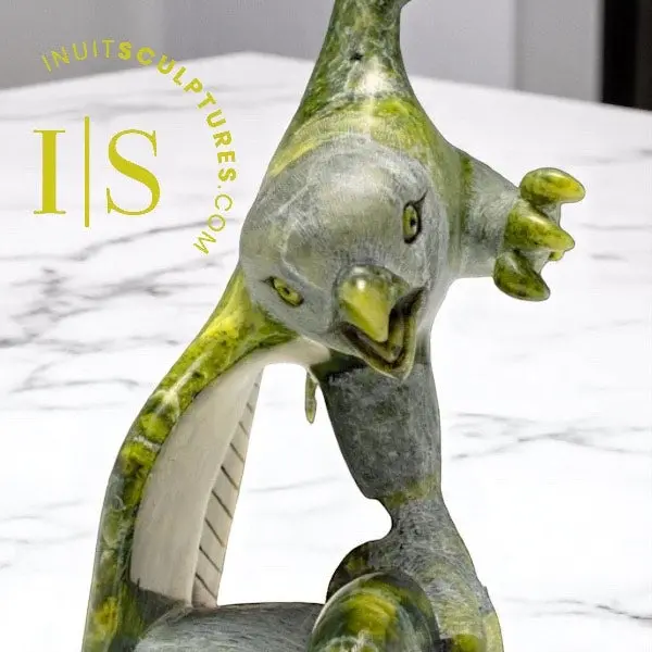 10-Inch Eagle With Fish Carving By Pits Qimirpik (Fifa – Final Edition) 1