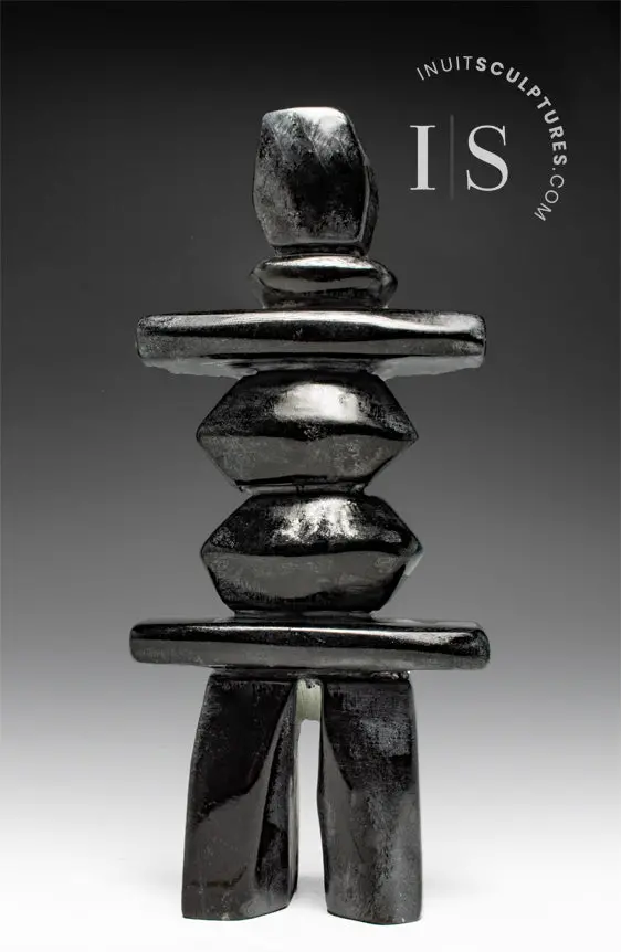 10-Inch Inukshuk By Matiusi Kimgwatsiaq – 'Kimgwatsiaq No. 15' 1