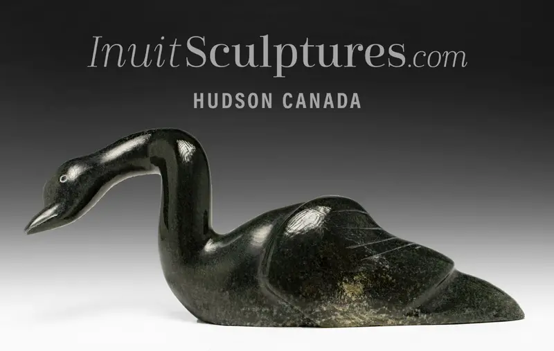 10-Inch Signature Loon Sculpture By Ning Ashoona – 'Infatuated' 1