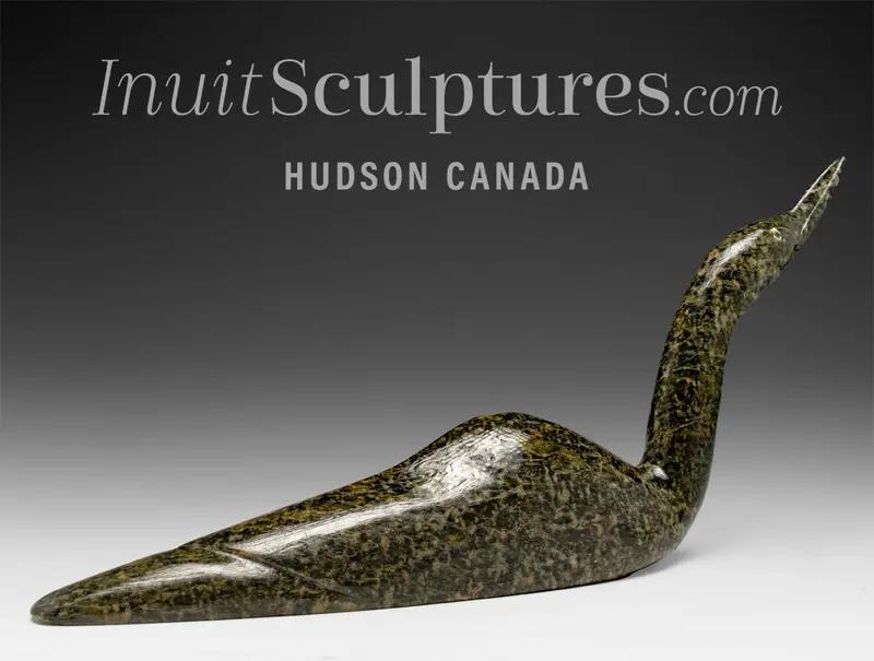 10-Inch Signature Swan Artwork By Ning Ashoona – 'Meandering Spirit' 1