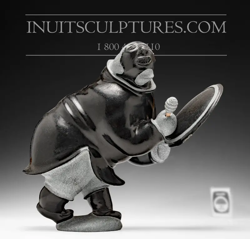 10-Inch World-Class Shaman Sculpture By Renowned Artist Jake Kudluk 1