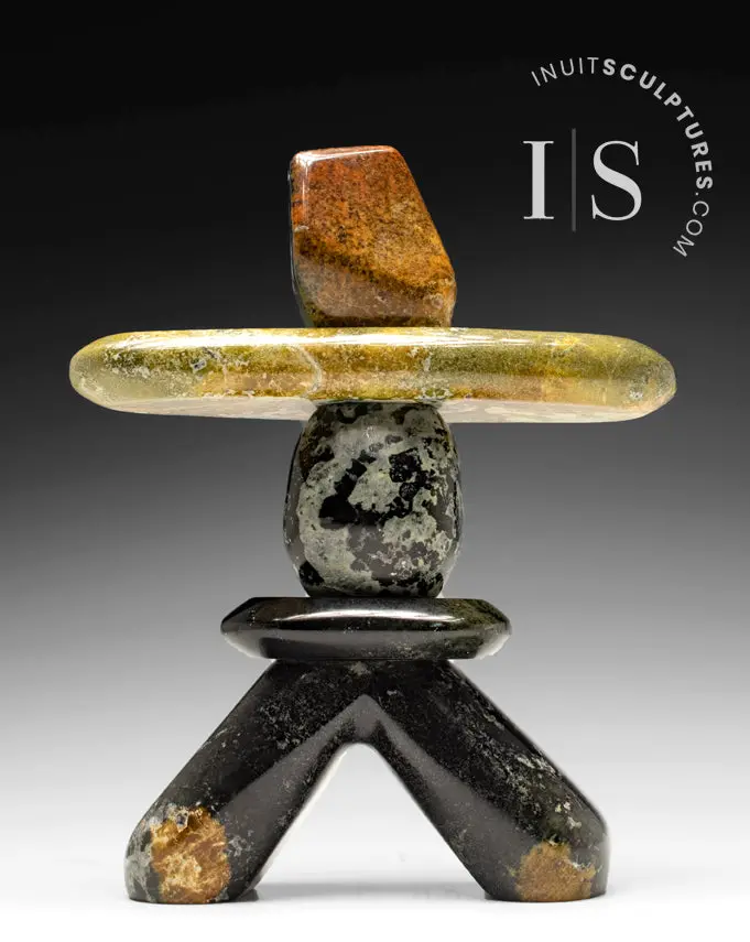 10" Signature Inukshuk Figurine By Paul Bruneau – Back To Back 1