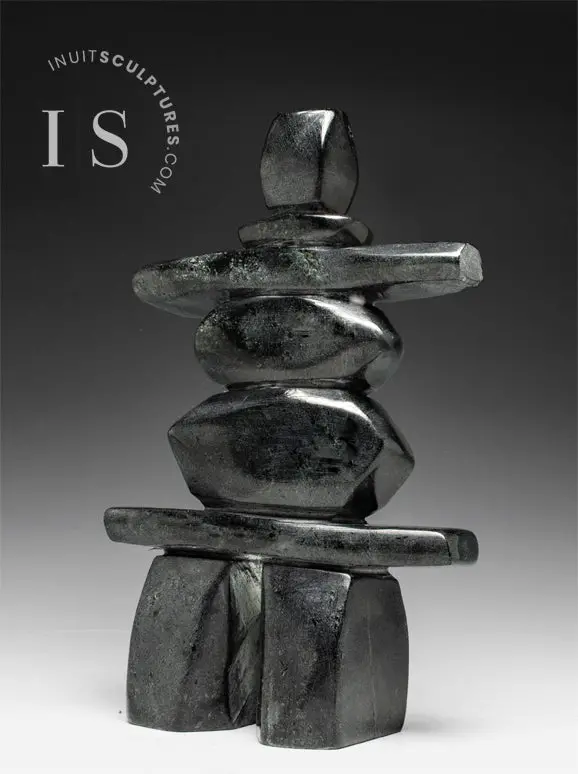 11-Inch Inukshuk Sculpture By Matiusi Kimgwatsiaq, 'Kimgwatsiaq No. 16' 1