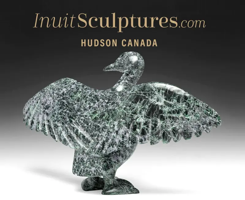 11-Inch Signed Goose Carving By Pudlalik Shaa – "Flight Path" (Curator’S Choice) 1