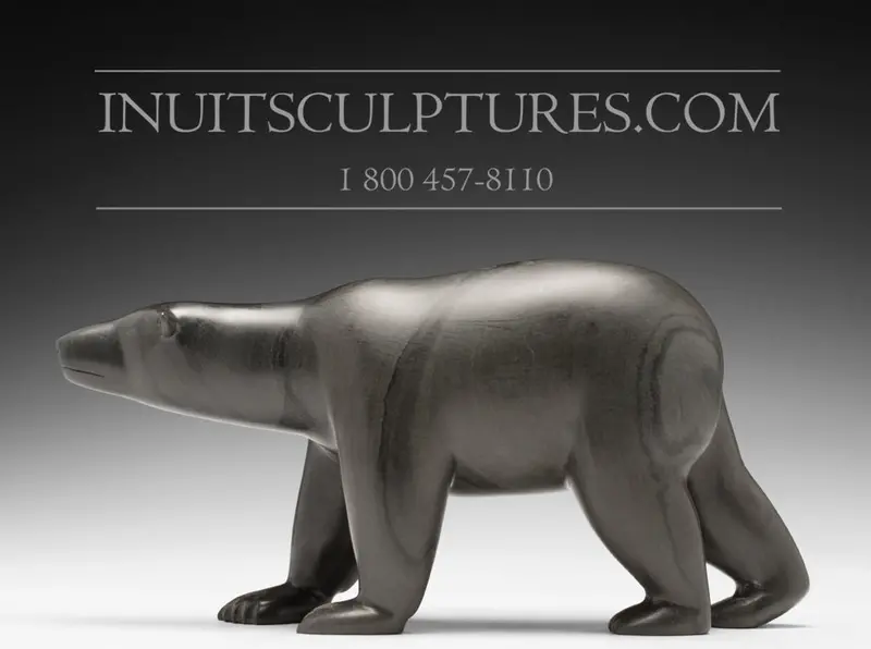 11-Inch Striding Bear Sculpture By Peter Alariaq 1