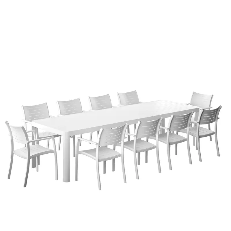11-Piece Rectangular Patio Dining Set – Weather-Resistant Die-Cast Aluminum Table & Chairs 1