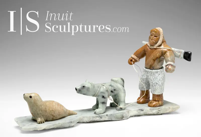 12-Inch Hunter And Sled Sculpture By Peter K. – Circle Of Life 1