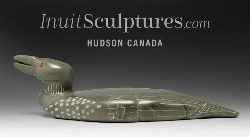12-Inch Loon Carving By Isaac Amitook – Thick Pea Soup 1