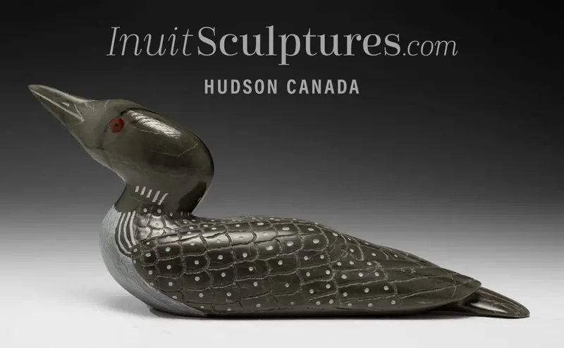 12-Inch Signed Loon Carving By Jimmy Iqaluq – 'Packer' 1