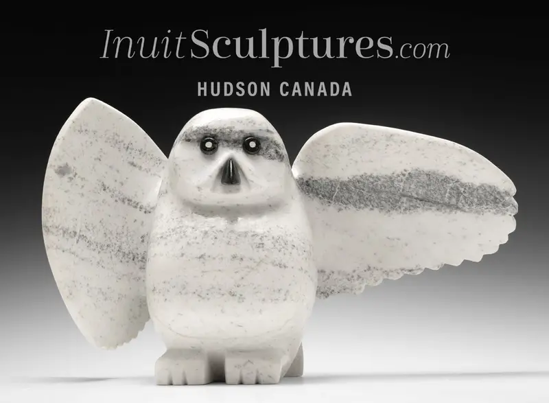 12" Owl Sculpture By Encokie Saggiak – Bandit 1