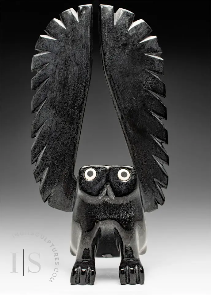13-Inch Abstract Owl Carving By Sam Qiatsuk (Hot Yoga) 1