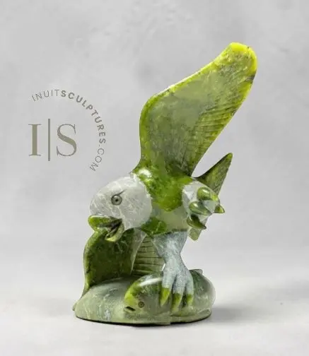 13-Inch Signature Eagle By Pits Qimirpik, 'Eagle Eye' — Curator'S Selection 1