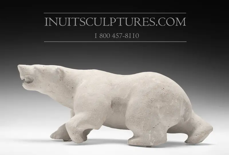 13-Inch Stealth-Themed Polar Bear By Joseph Suqalaq 1