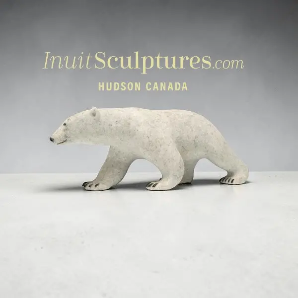 14-Inch Polar Bear Sculpture By Paul Malliki, 'Walkabout' 1