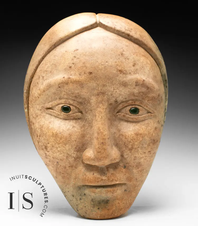 15-Inch Expressive Face Carving By Abraham Ruben – 'Mona Lisa'S Smile Or Mine?' 1