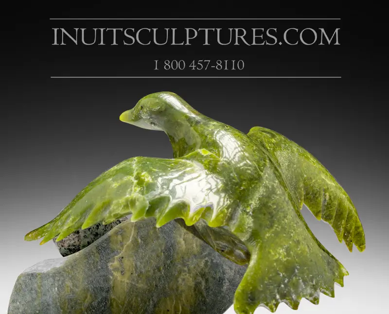 15-Inch Nesting Bird Sculpture By Donnie Pitsiulak 1