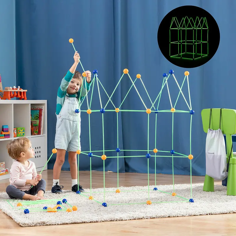 155-Piece Kids’ Fort Building Set – Builkitt By Innovagoods 1