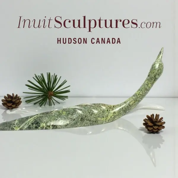 16-Inch Loon Sculpture By Ning Ashoona – 'Noel Noel' 1