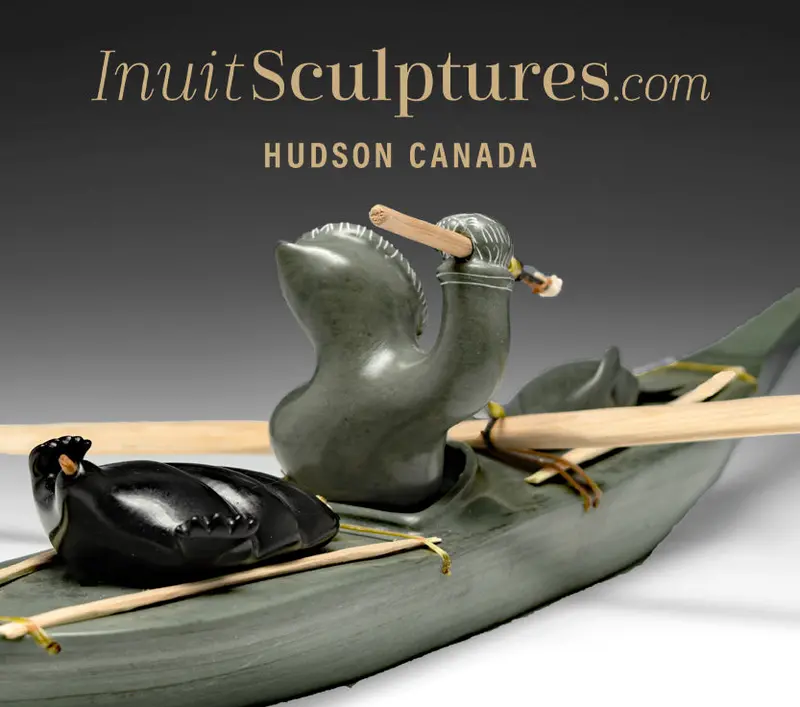 18-Inch Inuk Kayaker Sculpture By Jimmy Iqaluq 1