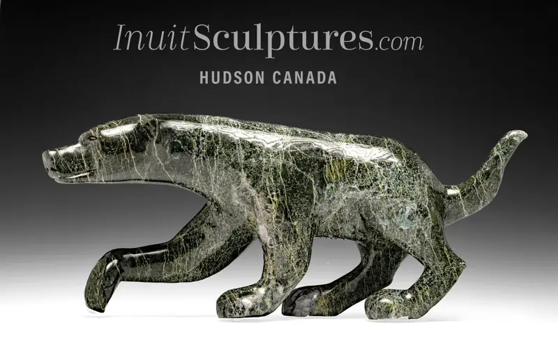 18-Inch Wolf Carving By Kelly Etidloie – 'Prowler' 1