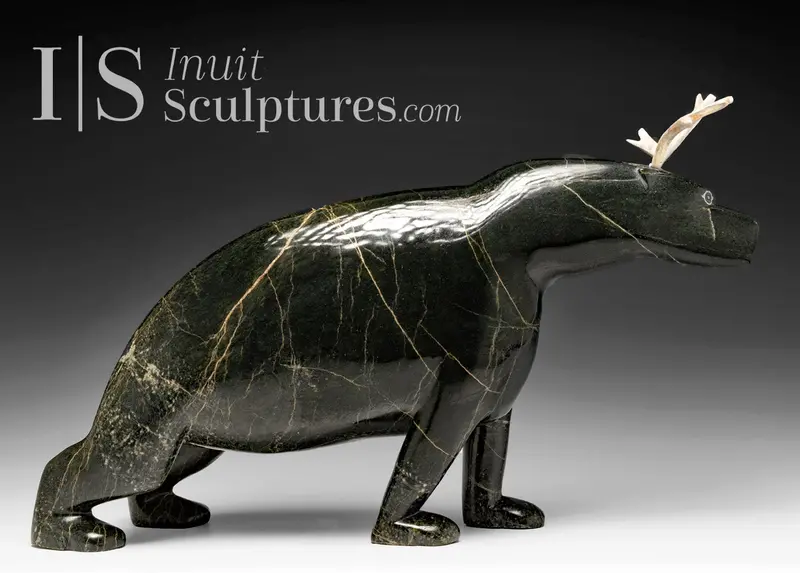19-Inch Caribou Carving By Pits Qimirpik – 'Boo' 1