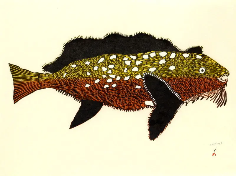 2013 Kanajurupalliajuq (Turning Into Sculpin) – Papiara Tukiki Print 1