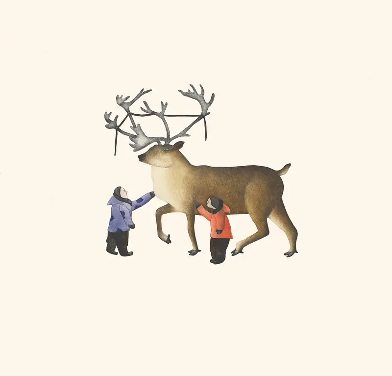 2019 Caribou Rescue Art Print By Qavavau Manumie 1