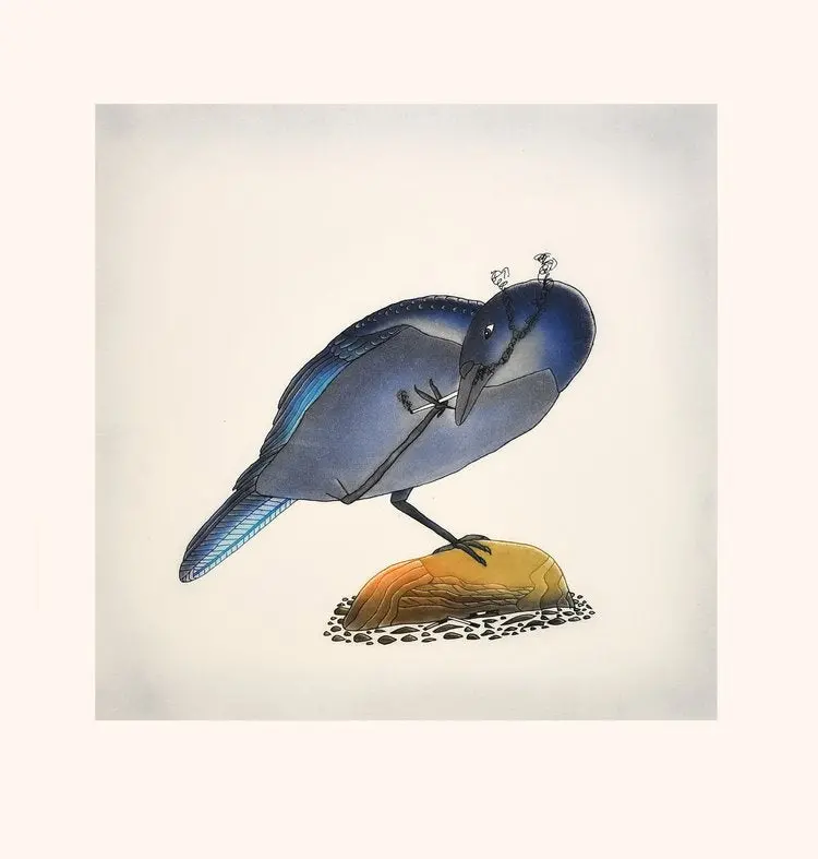 2022 Dorset Collection Print: 'Smoking Raven' By Qavavau Manumie 1