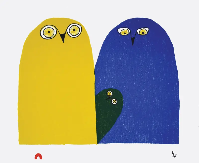 2025 Artists’ Proof: 'My Little Family' Lithograph By Ningiukulu Teevee 1