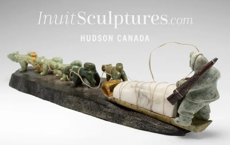 22-Inch Signature Dog Sled Sculpture By Peter K. – The Pack Series 1