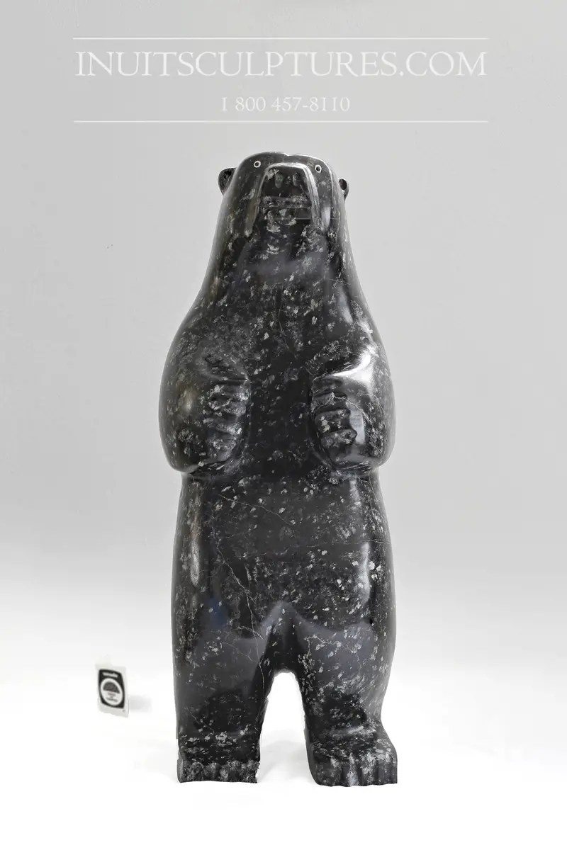 22-Inch Tall Standing Bear Carving By Louie Makittuq 1