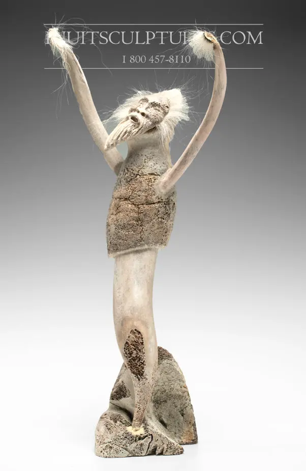 23-Inch Wise Old Merman Carving By Billy Merkosak — 'Glory Glory' 1