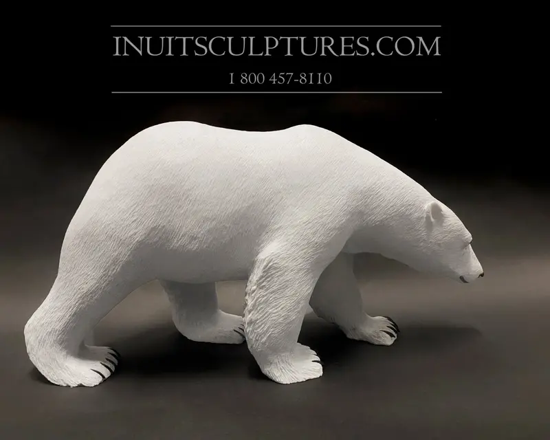 24-Inch Polar Bear Masterpiece By Paul Malliki – Internationally Celebrated Inuit Sculptor 1