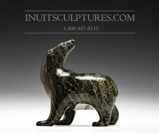 3-Inch Dark Walking Bear By Tim Pee – Subtle, Contemplative Carving 1