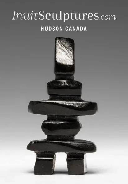 3-Inch Inukshuk Artwork By Salomonie Shaa – Black Beauty 1