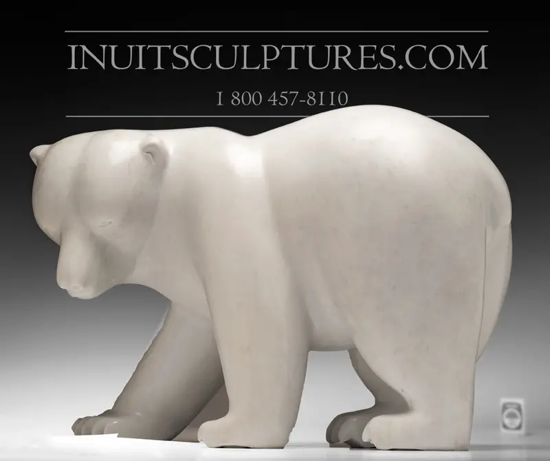 330-Pound Black Walking Bear Masterwork By Joe Jaw Ashoona 1