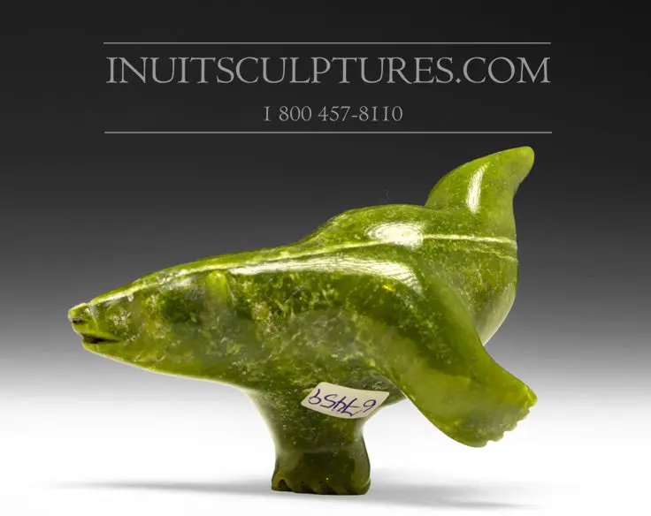 4-Inch Diving Bear Sculpture By Allan Sheutiapik 1