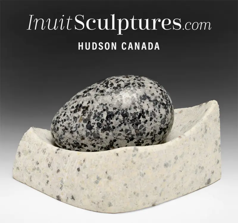 4-Inch Ptarmigan Egg Miniature By Mark Pitseolak, 'Snug As A Bug' 1