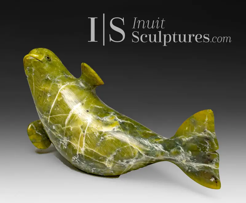 5-Inch Beluga Whale Carving By Pits Qimirpik – 'Jonah' 1