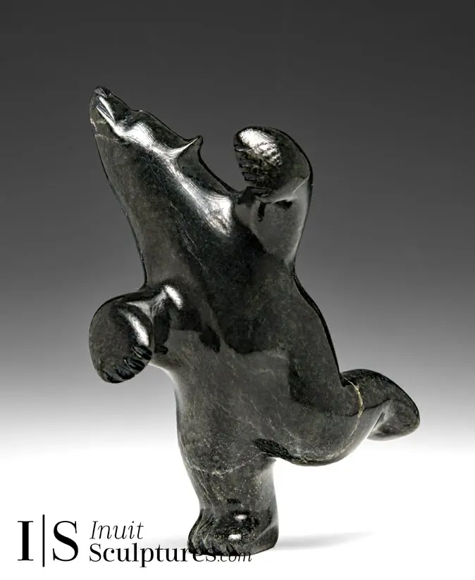 5-Inch Dancing Bear Sculpture By Allan Sheutiapik 1