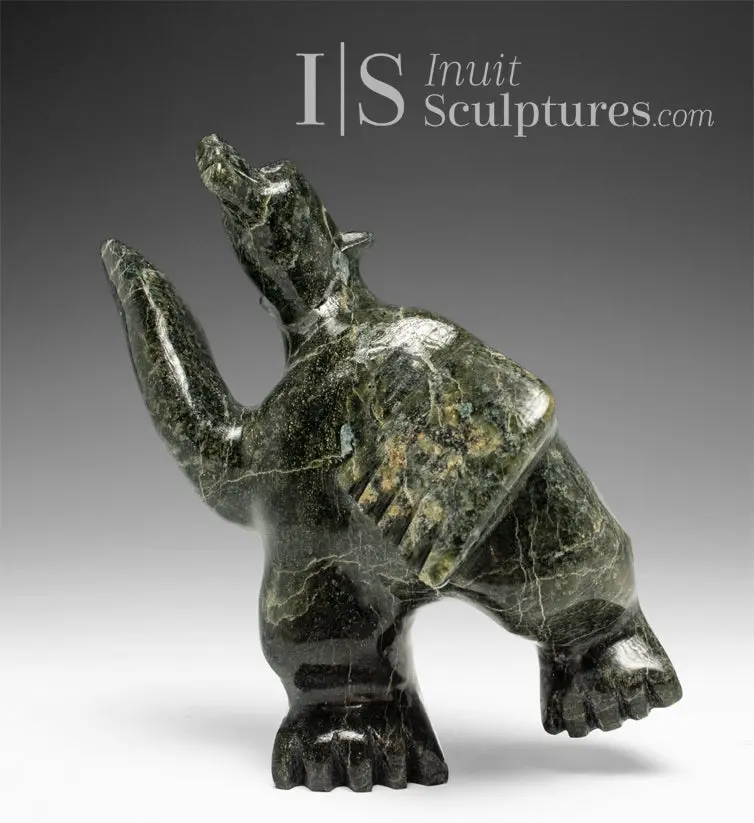 5-Inch Dancing Bear Sculpture By Moe Pootoogook – 'Stop To Paws' 1