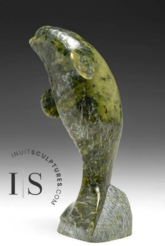 5-Inch Four-Way Beluga Whale Sculpture By Pits Qimirpik – 'Neptune', Exhibition Piece (Aug 14) 1