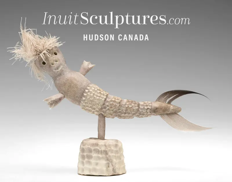 5-Inch Hand-Carved Sea Creature Sculpture By Charlie Saviakjuk Jr. — 'Flipper' 1