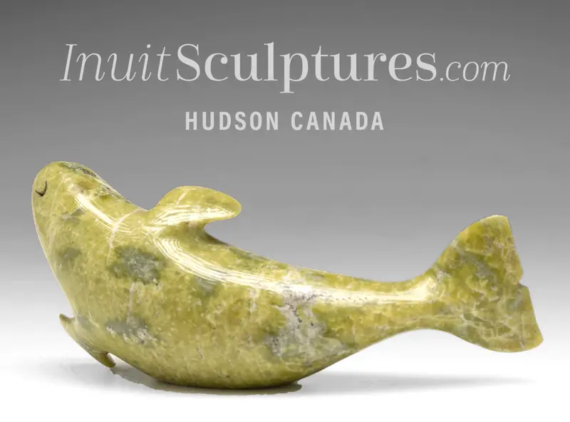 5-Inch Serene Beluga Whale Sculpture By Pits Qimirpik – 'Noah' 1