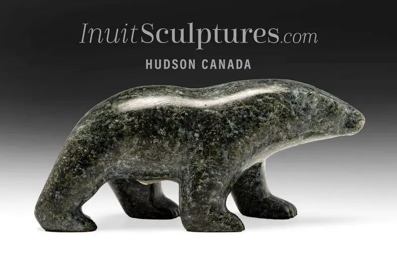 5-Inch Walking Bear Carving By Johnny Saggiatok (Bowie) 1