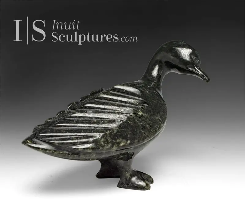 5-Inch Walking Goose Sculpture By Pudlalik Shaa – 'Preening' 1