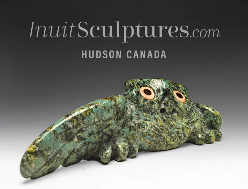 6-Inch Owl Sculpture By Joanasie Manning, 'Midnight Clear' 1