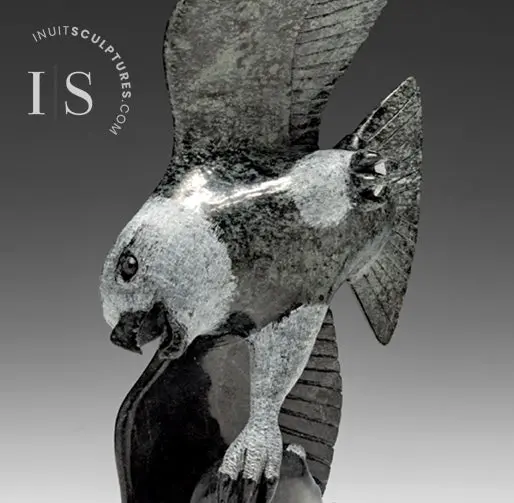 6-Inch Signed Eagle Sculpture By Pits Qimirpik – The Eagle Has (Almost) Landed 1