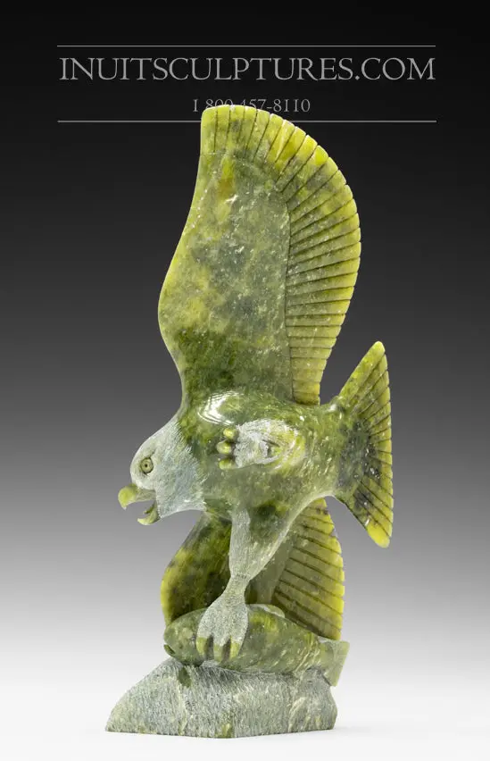 7-Inch Eagle Holding A Fish By Pitseolak Qimirpik 1